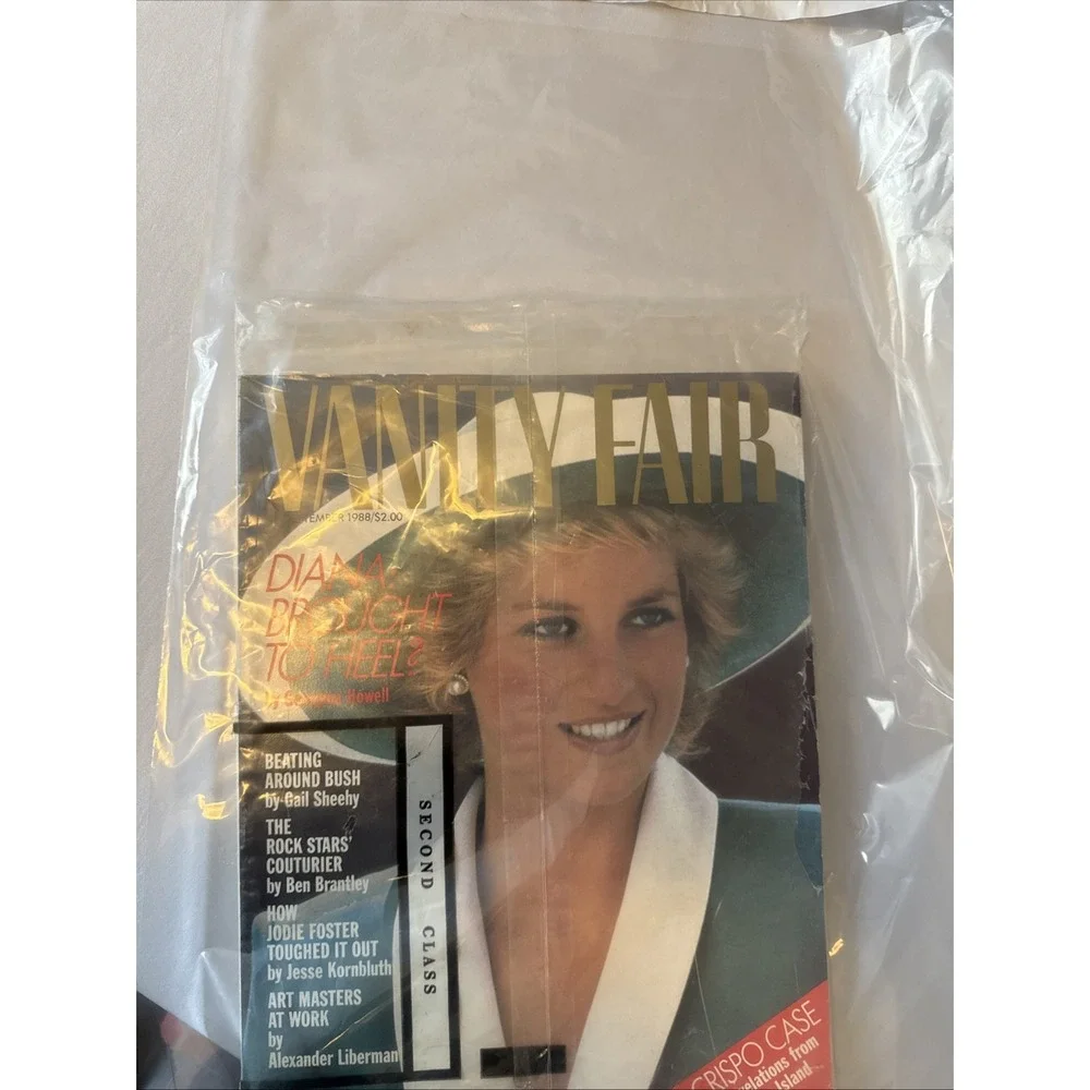 New Vanity Fair Sept 1988 Princess Diana Cover Jodie Foster Vintage Magazine